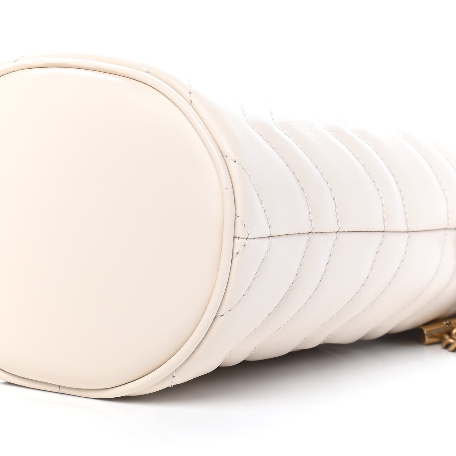 Gucci Calfskin Matelasse Mini GG Marmont 2.0 Bucket Bag White 8 of 8