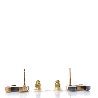 Chanel Metal CC Earrings Gold Ruthenium 3 of 4