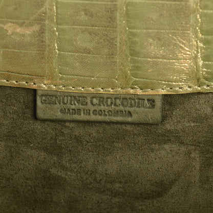 Nancy Gonzalez Metallic Crocodile Trapezoid Clutch Green 5 of 7