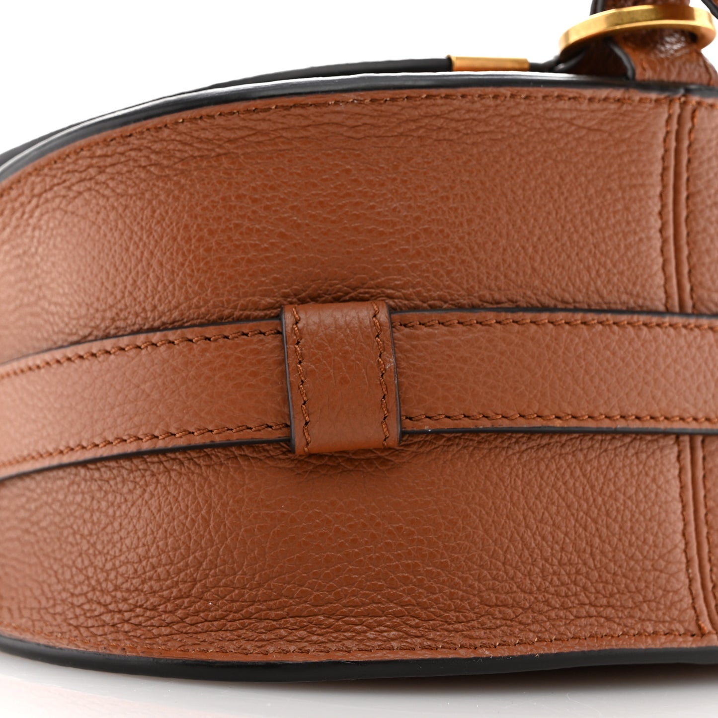 Calfskin Mini Marcie Round Crossbody Bag Tan