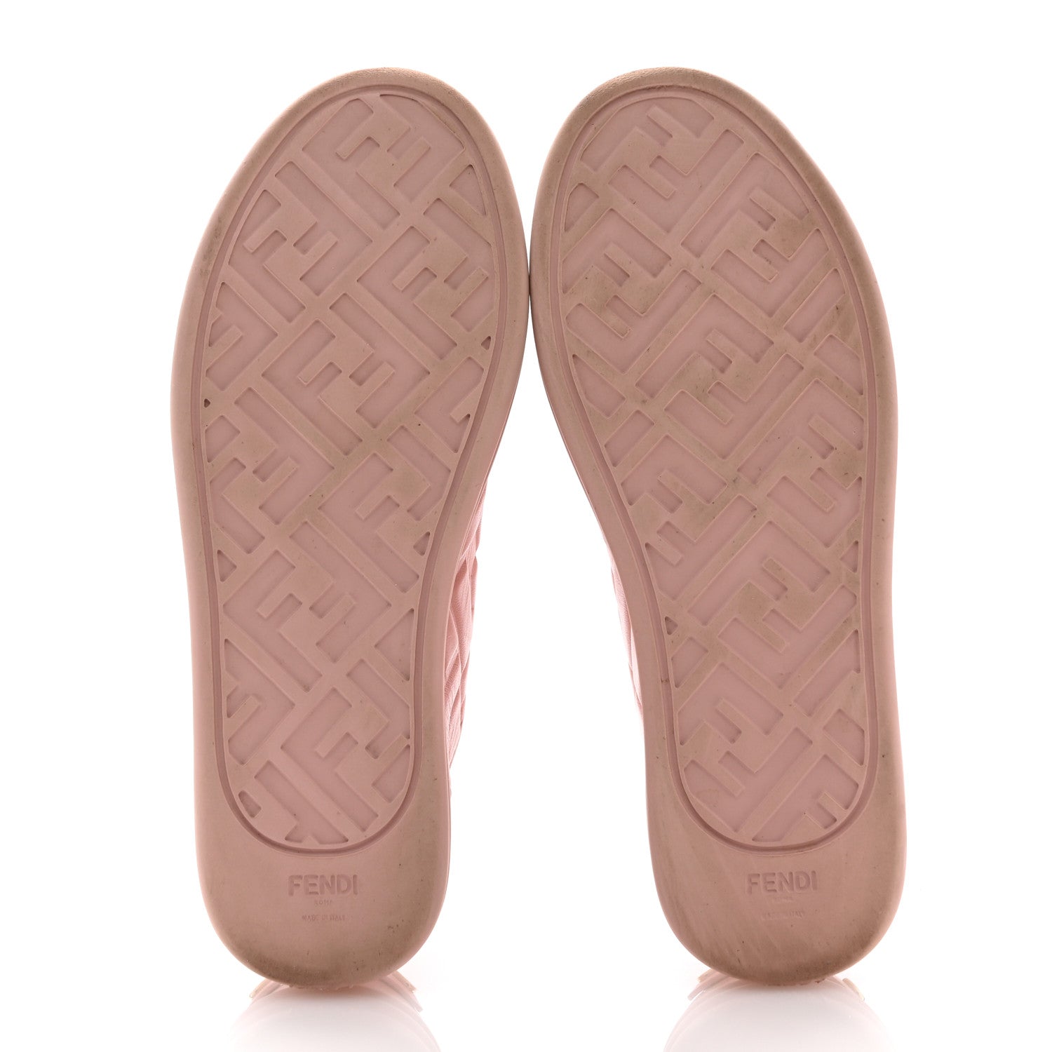 Fendi Lambksin FF Embossed Rise Low Top Sneakers 37 Nude Blush 6 of 11