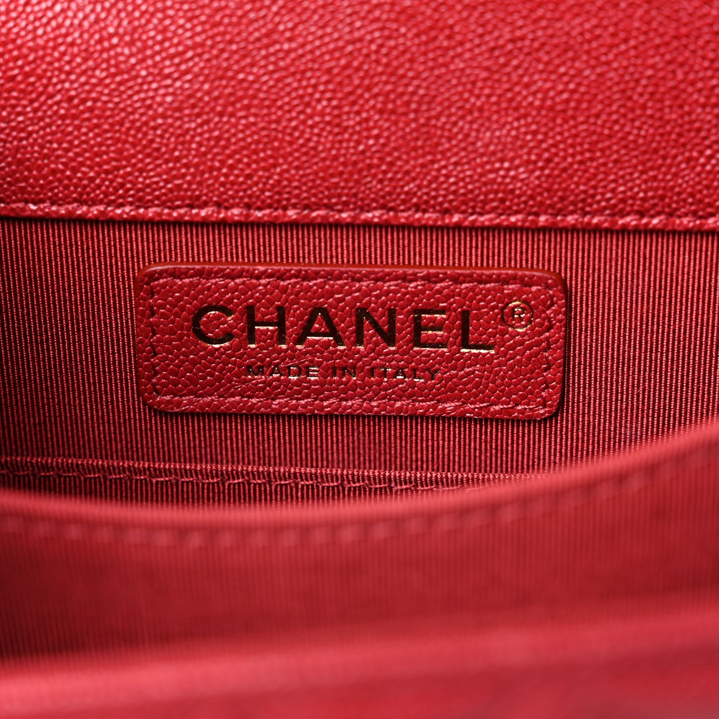 Caviar Quilted North South Boy Flap Red