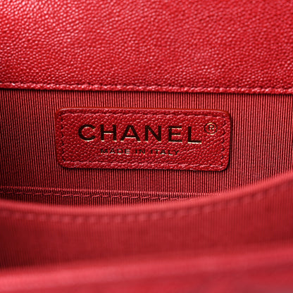 Chanel Caviar Quilted North South Boy Flap Red 6 of 10