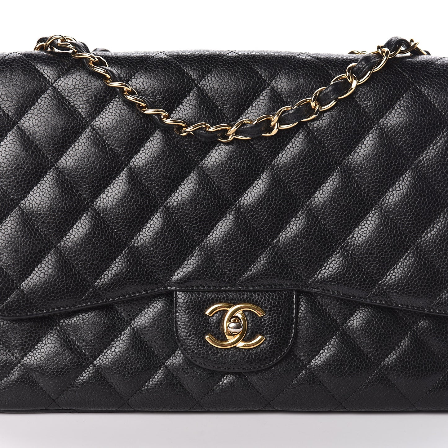 Caviar Quilted Jumbo Single Flap Black
