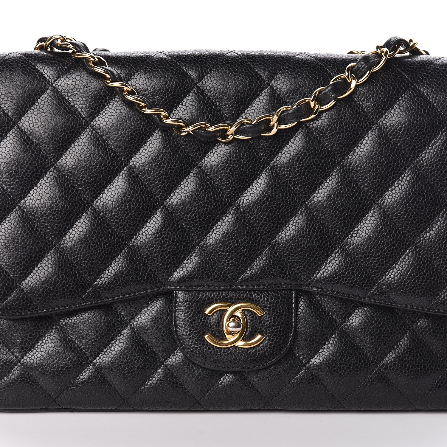 Chanel Caviar Quilted Jumbo Single Flap Black 8 of 10