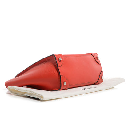 Celine Drummed Leather Micro Luggage Vermillion 4 of 8