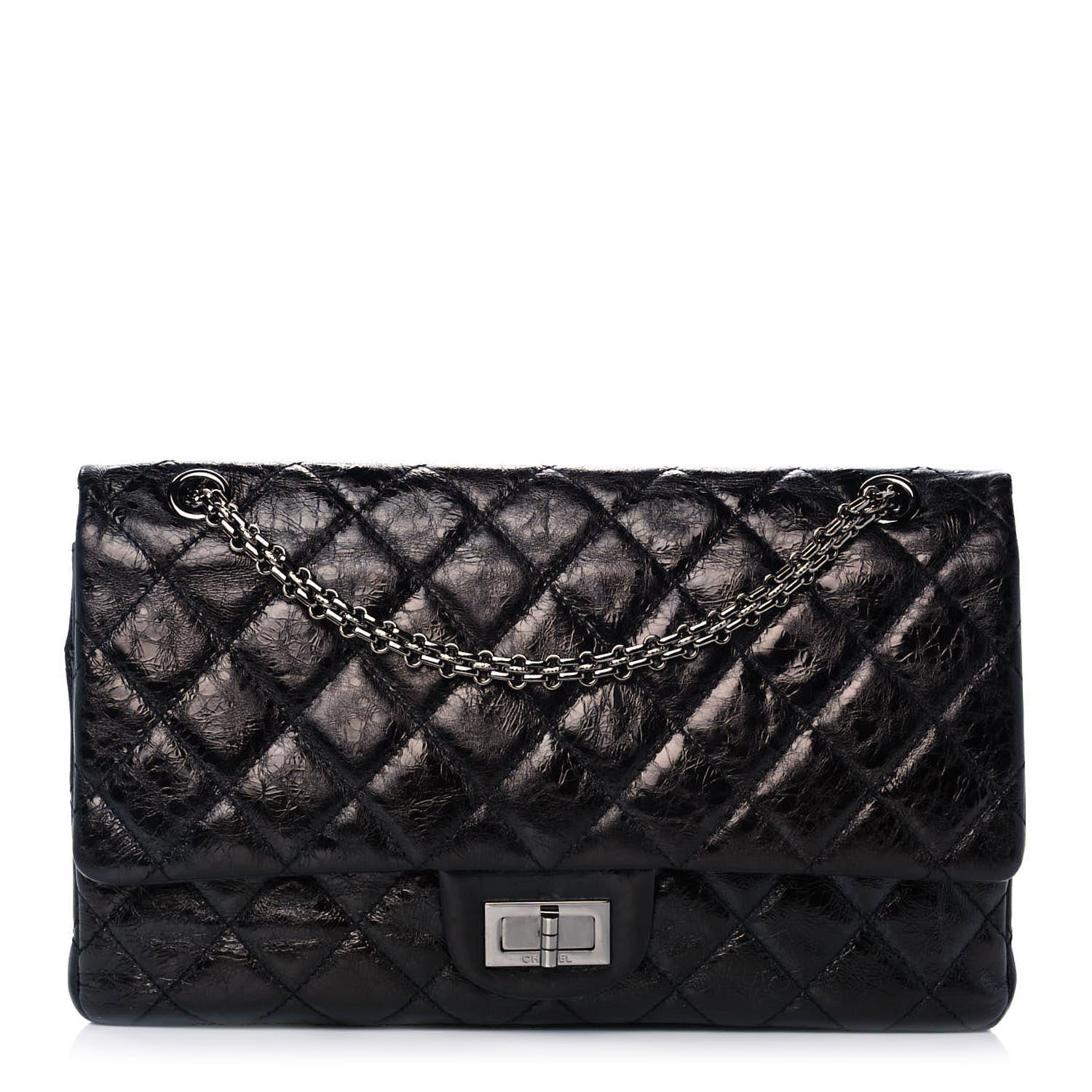 Chanel Metallic Aged Calfskin Quilted 2.55 Reissue 227 Flap Black 1 of 11