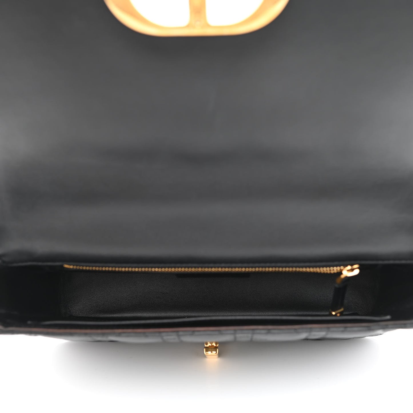 Calfskin Cannage Medium Caro Bag Black