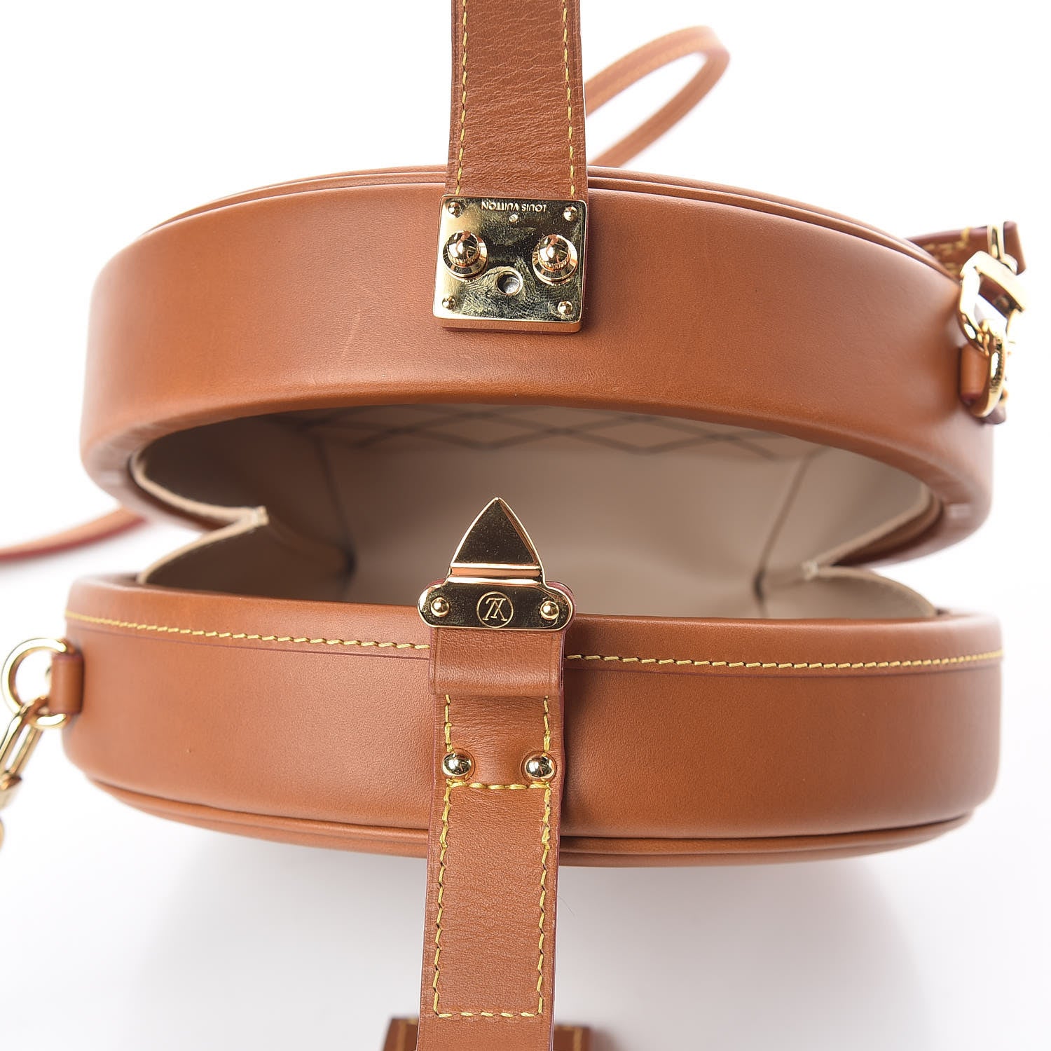 Louis Vuitton Calfskin Catogram Petite Boite Chapeau Tan 8 of 10