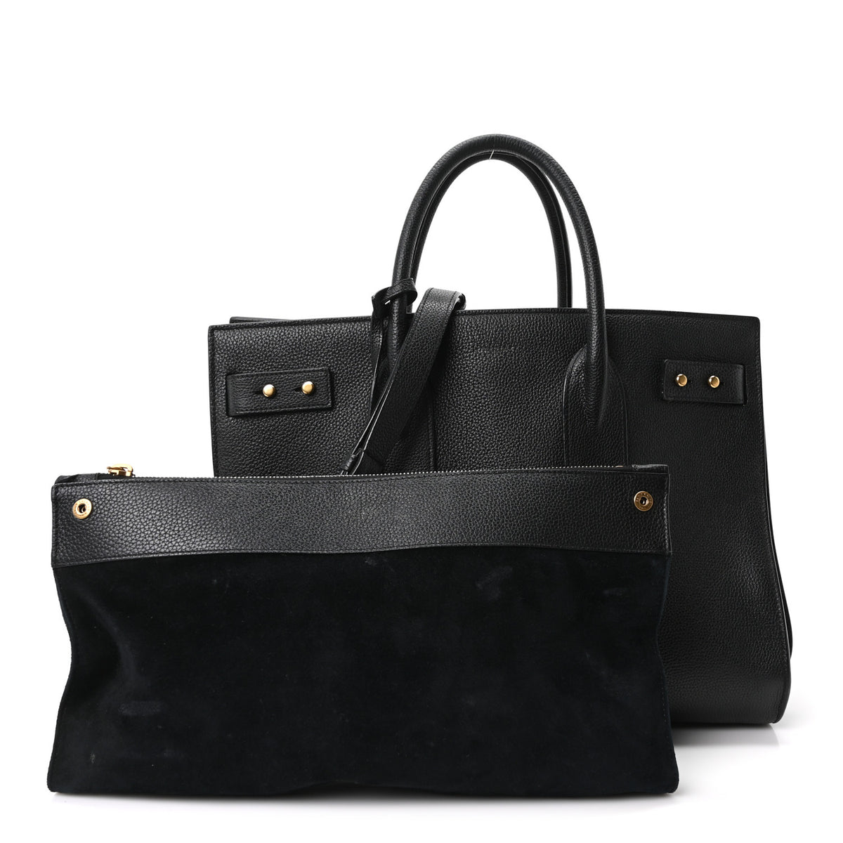 Grained Calfskin Large Souple Sac De Jour Black