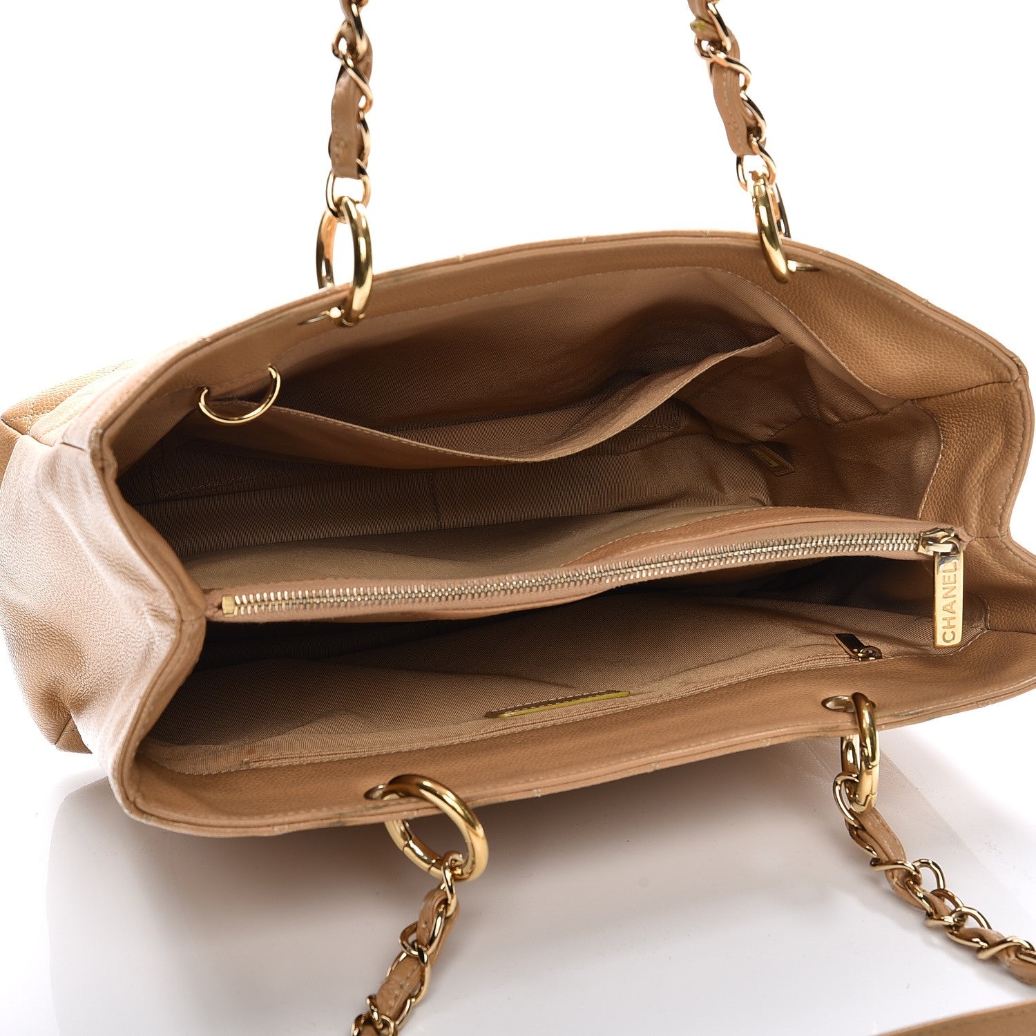 Chanel Caviar Quilted Grand Shopping Tote GST Beige 5 of 16