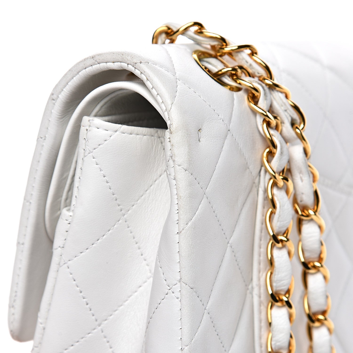 Chanel Lambskin Quilted Medium Double Flap White 11 of 18