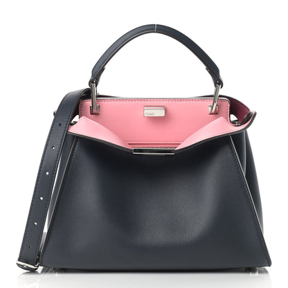 Fendi Vitello Medium Peekaboo Iconic Essentially Satchel Blue Notte Flamingo Black Cherry 3 of 12