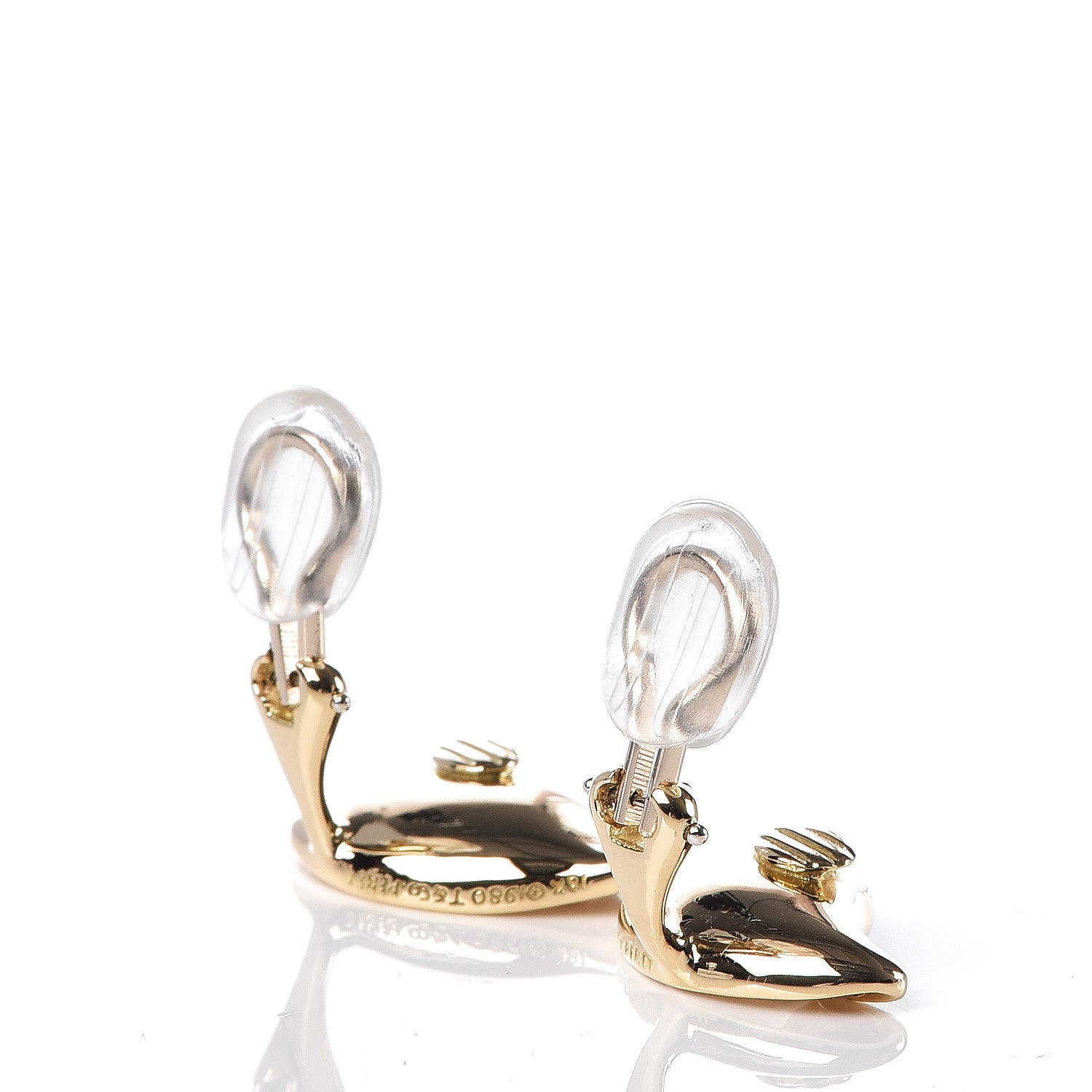 Tiffany 18K Yellow Gold Elsa Peretti Leaf Clip-On Earrings 3 of 4