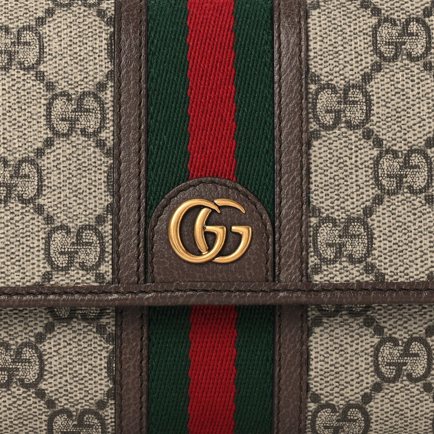 Gucci GG Supreme Monogram Web Ophidia Crossbody Wallet Beige New Acero 8 of 10