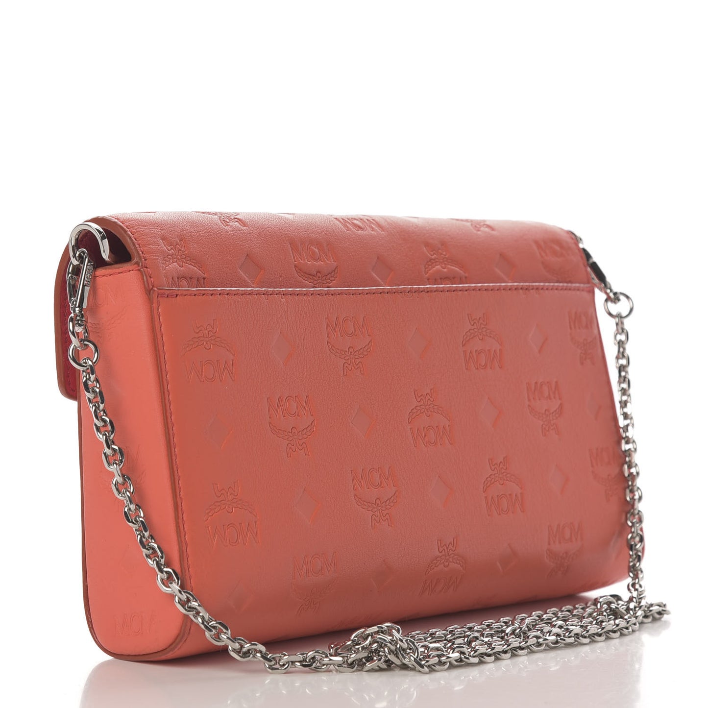 Calfskin Ottomar Monogram Medium Millie Crossbody Bag Hot Coral