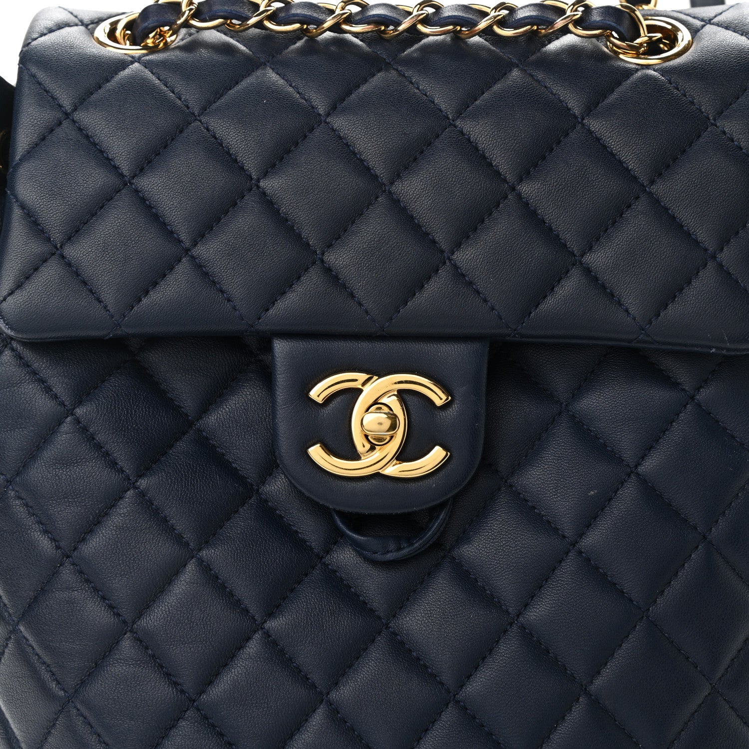 Chanel Lambskin Quilted Small Urban Spirit Backpack Navy 8 of 8