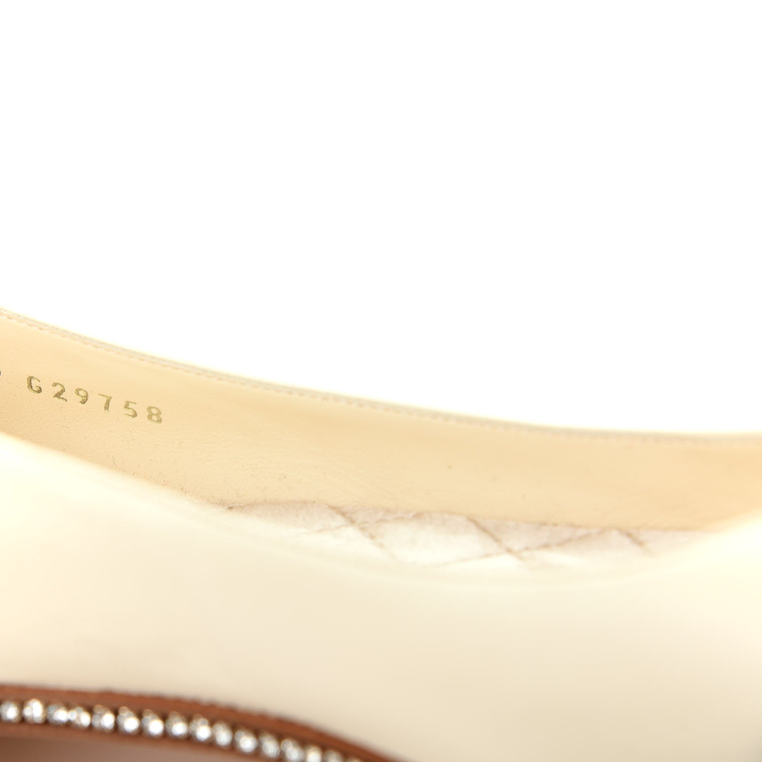Chanel Patent Lambskin Crystal CC Cap Toe Ballerina Flats 39 Beige Black 10 of 11