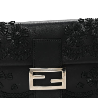 Fendi Nappa Floral Embroidered Baguette Black 8 of 10