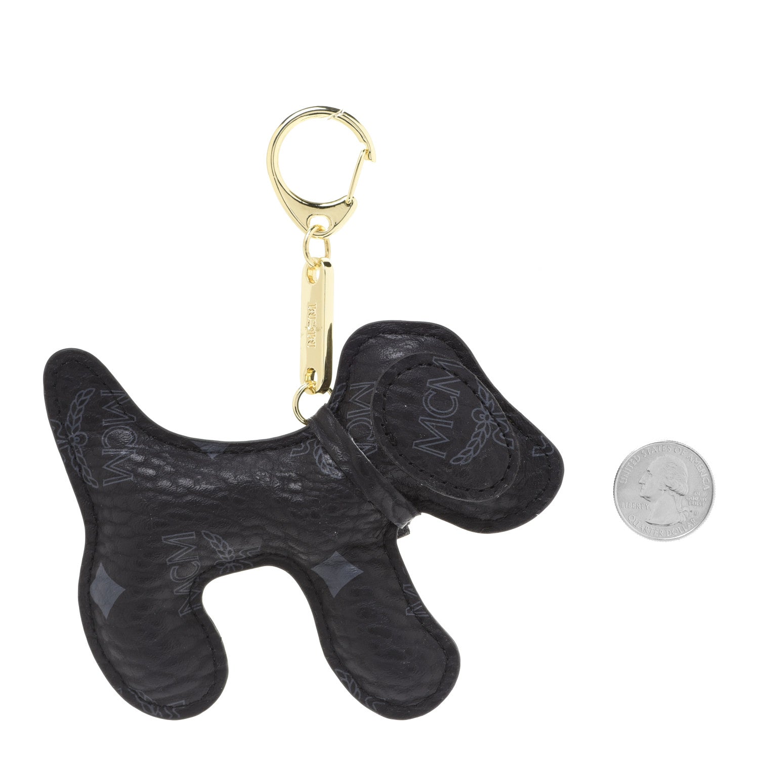 mcm ドッグ　キーリング MCM Visetos Dog Key Ring Bag Charm Black 963541 – FASHIONPHILE