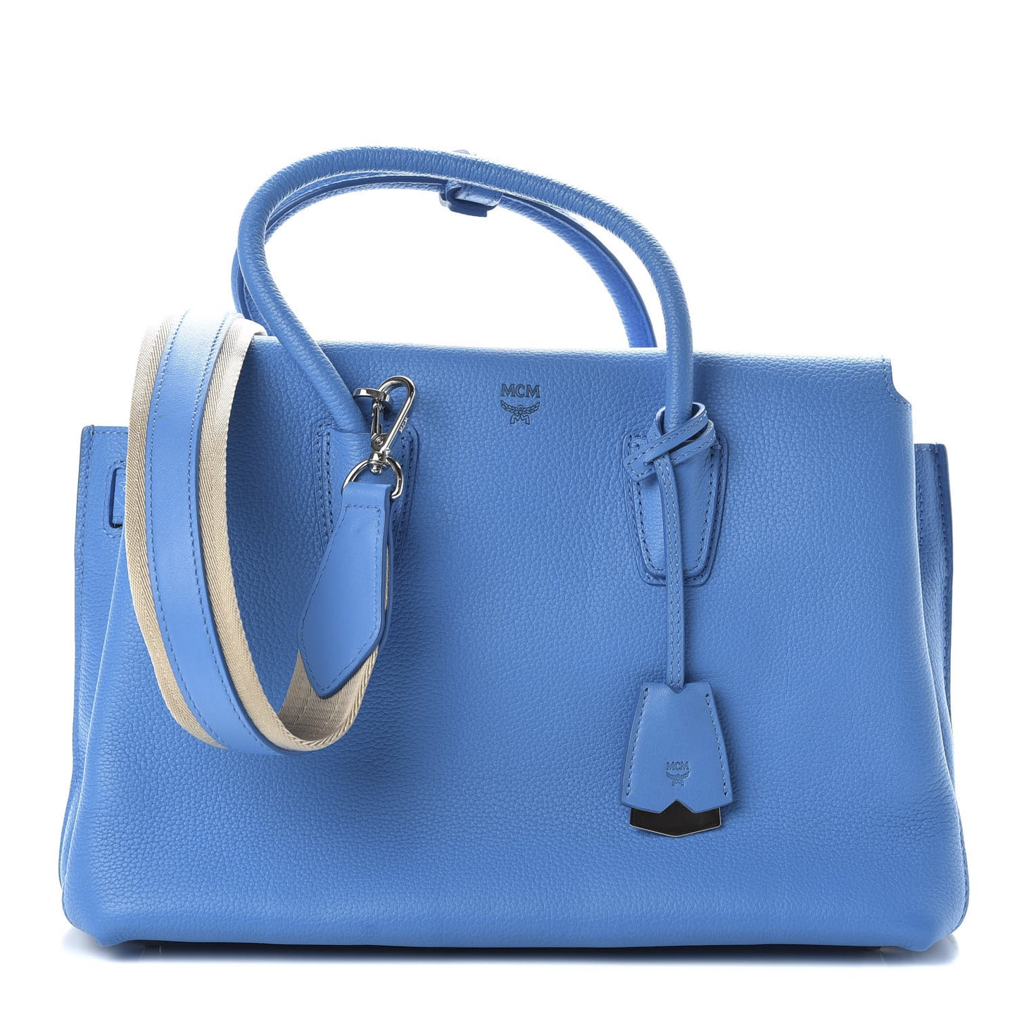 Grained Calfskin Medium Milla Tote Tile Blue