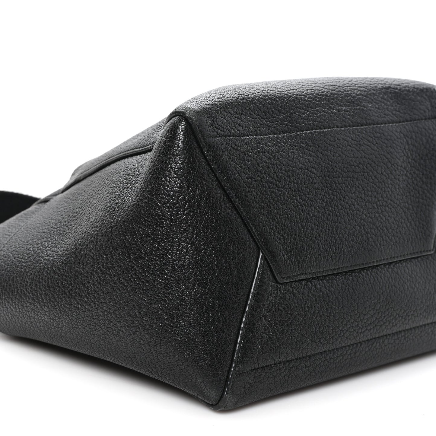 Soft Grained Calfskin Sangle Bucket Bag Black