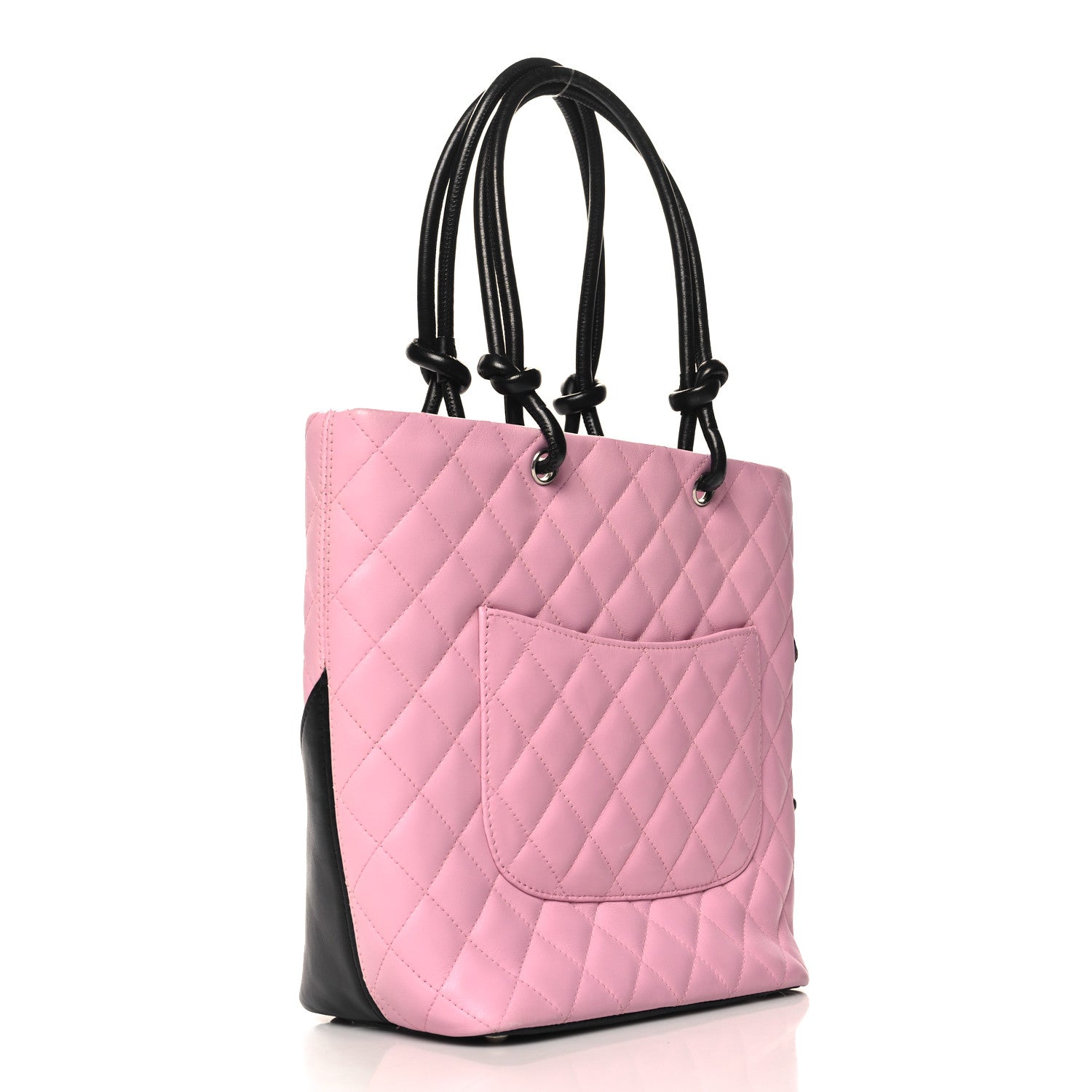 Chanel Calfskin Quilted Medium Cambon Tote Pink Black 3 of 13