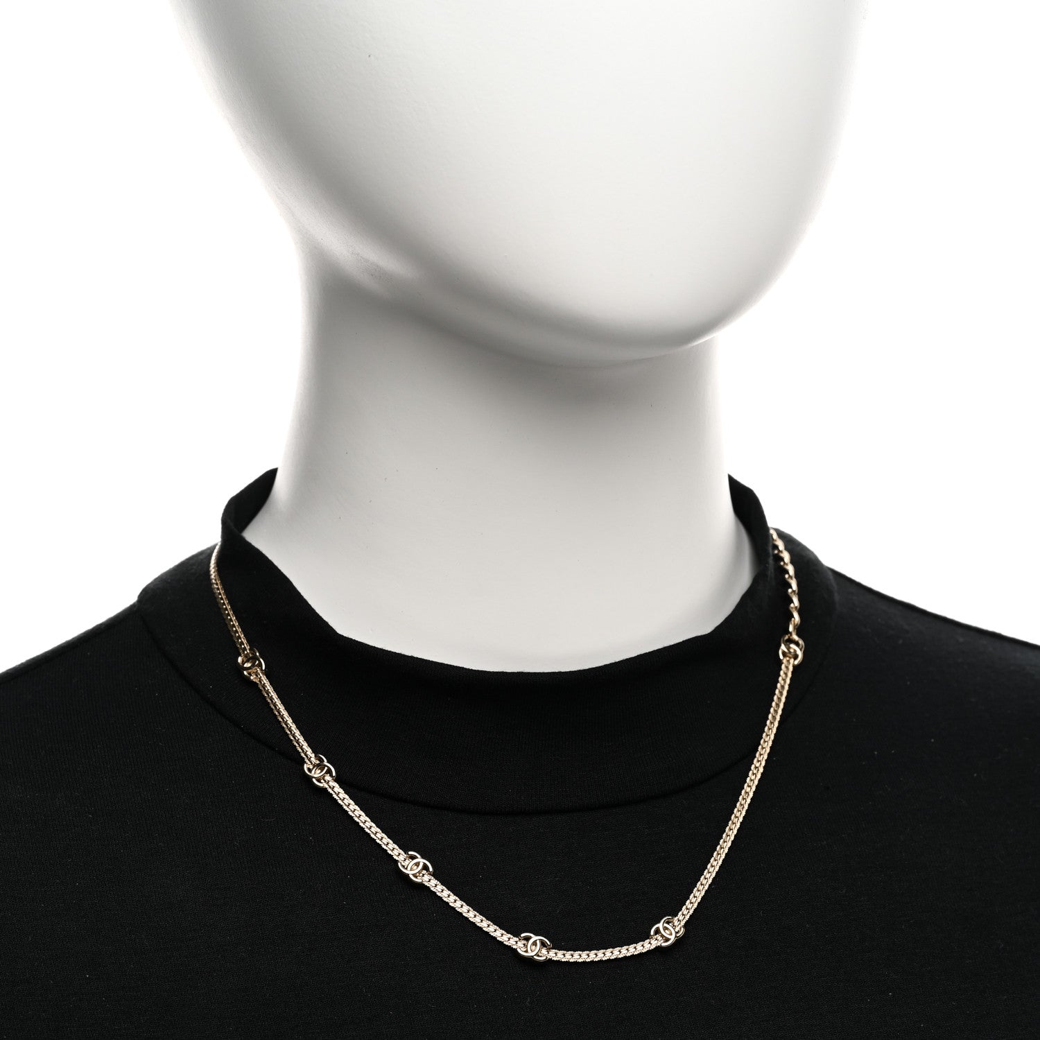 Chanel Metal CC Short Chain Necklace Gold 2 of 5