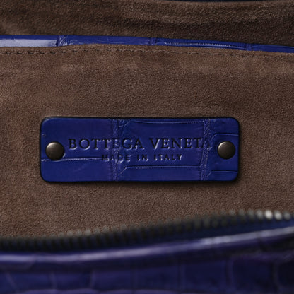 Bottega Veneta Crocodile Boston Purple Black 6 of 12