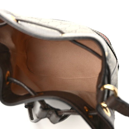 Gucci GG Supreme Monogram Web Mini Ophidia Bucket Bag Brown 5 of 9