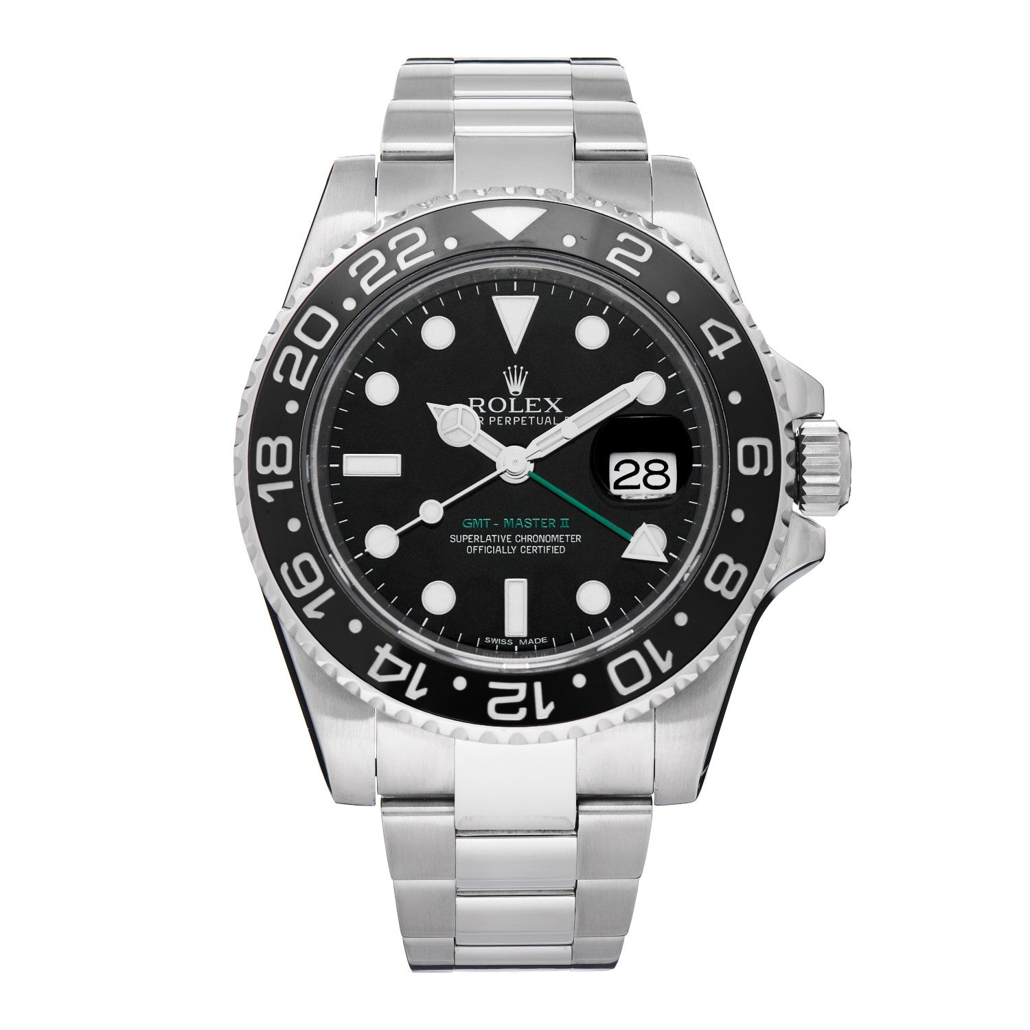 Rolex Stainless Steel 40mm Oyster Perpetual Date GMT Master II Watch Black 116710LN 1 of 5