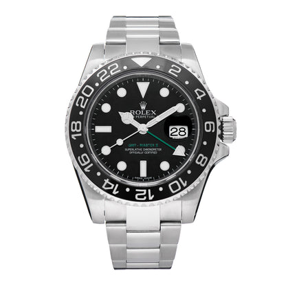 Rolex Stainless Steel 40mm Oyster Perpetual Date GMT Master II Watch Black 116710LN 1 of 5