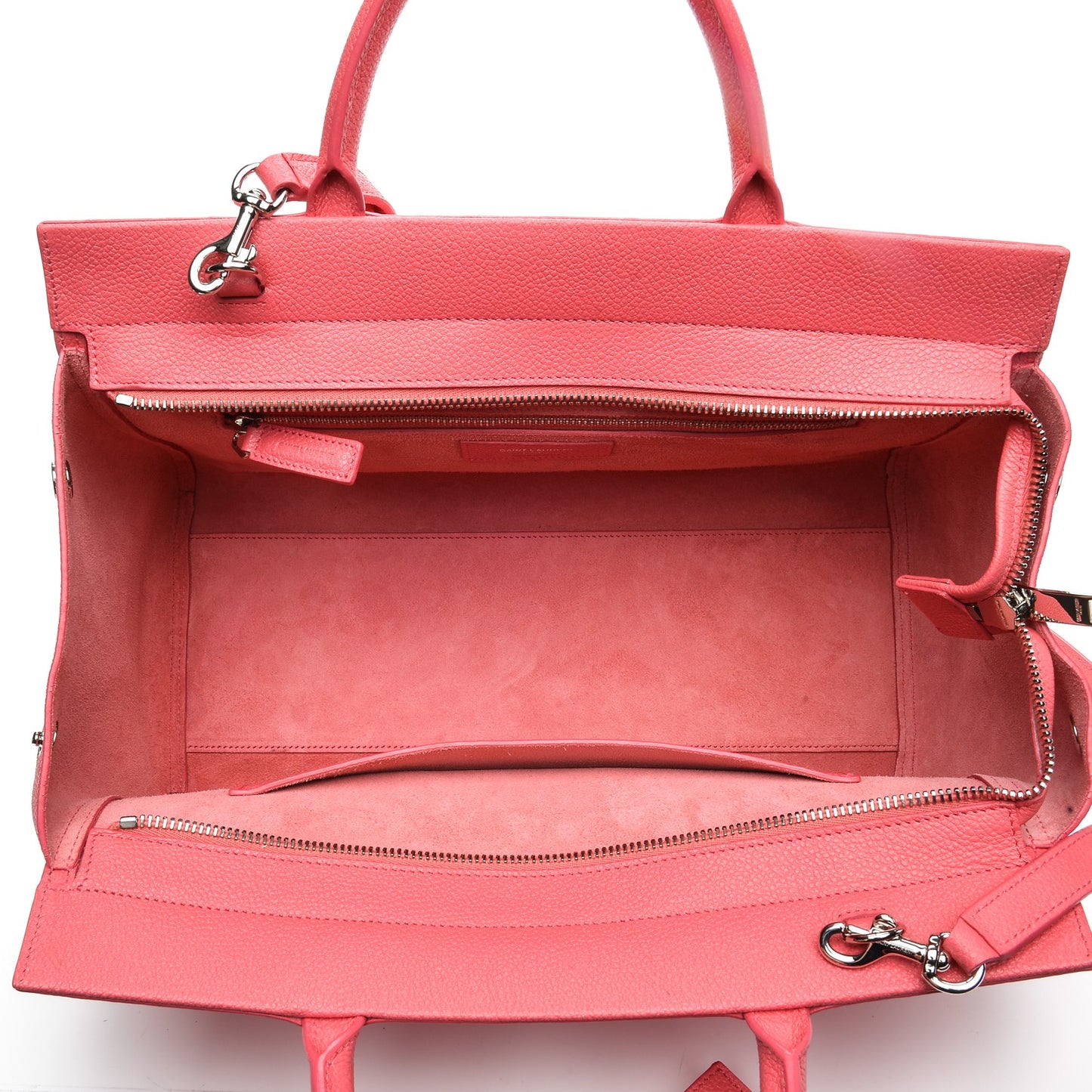 Grained Calfskin Small Cabas Rive Gauche Rose Clair