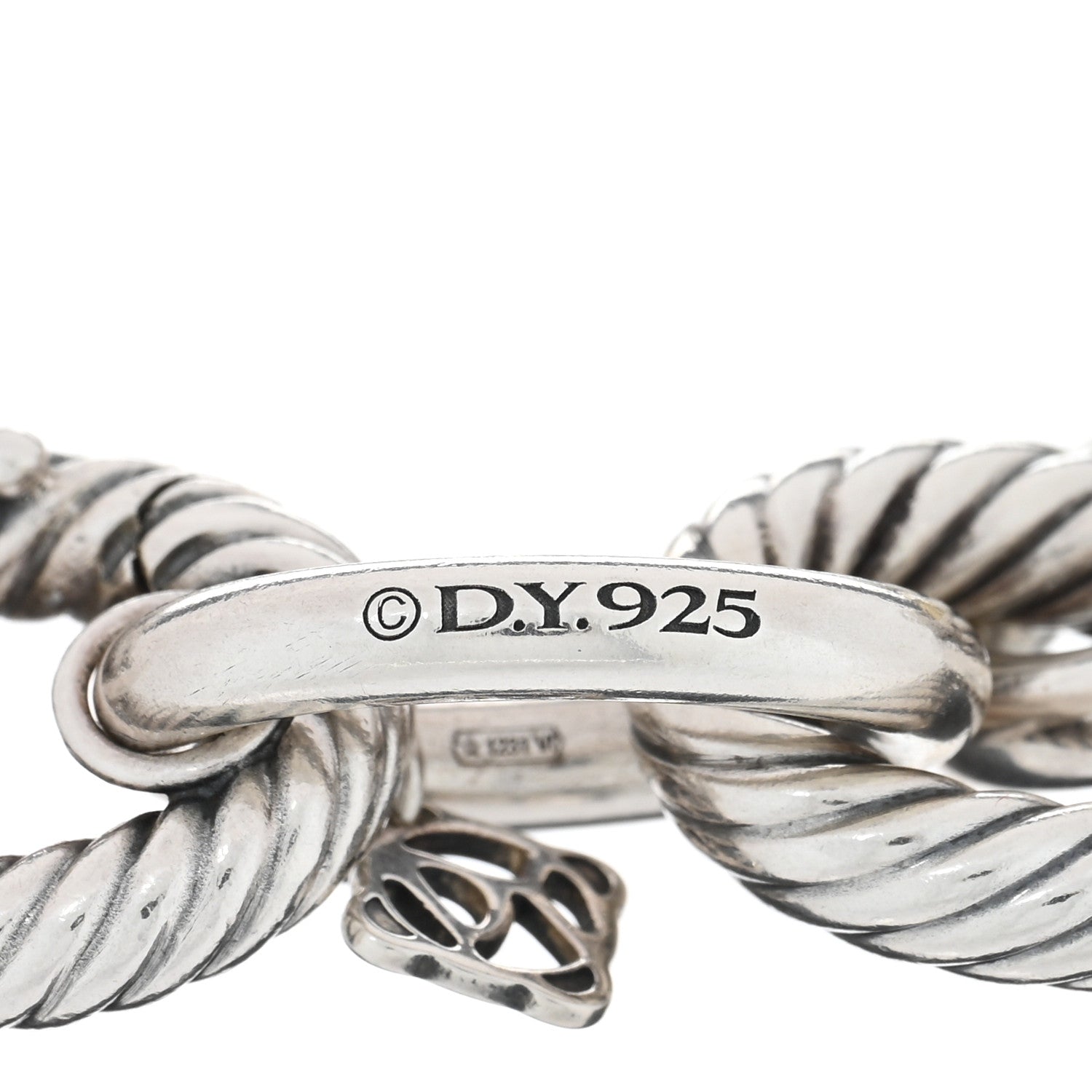 David Yurman Sterling Silver 18K Yellow Gold 19mm Extra Large Oval Link Bracelet 3 of 3