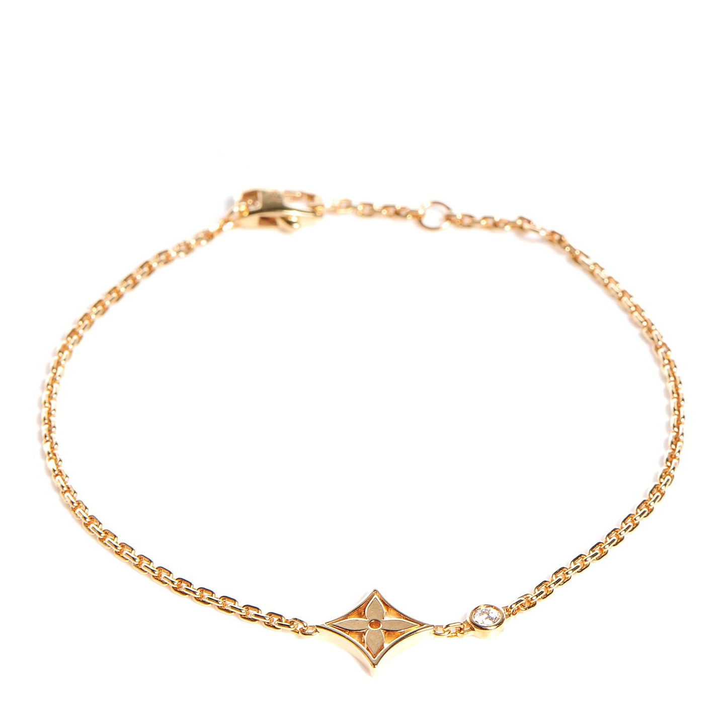 18K Yellow Gold Diamond Monogram Idylle Bracelet