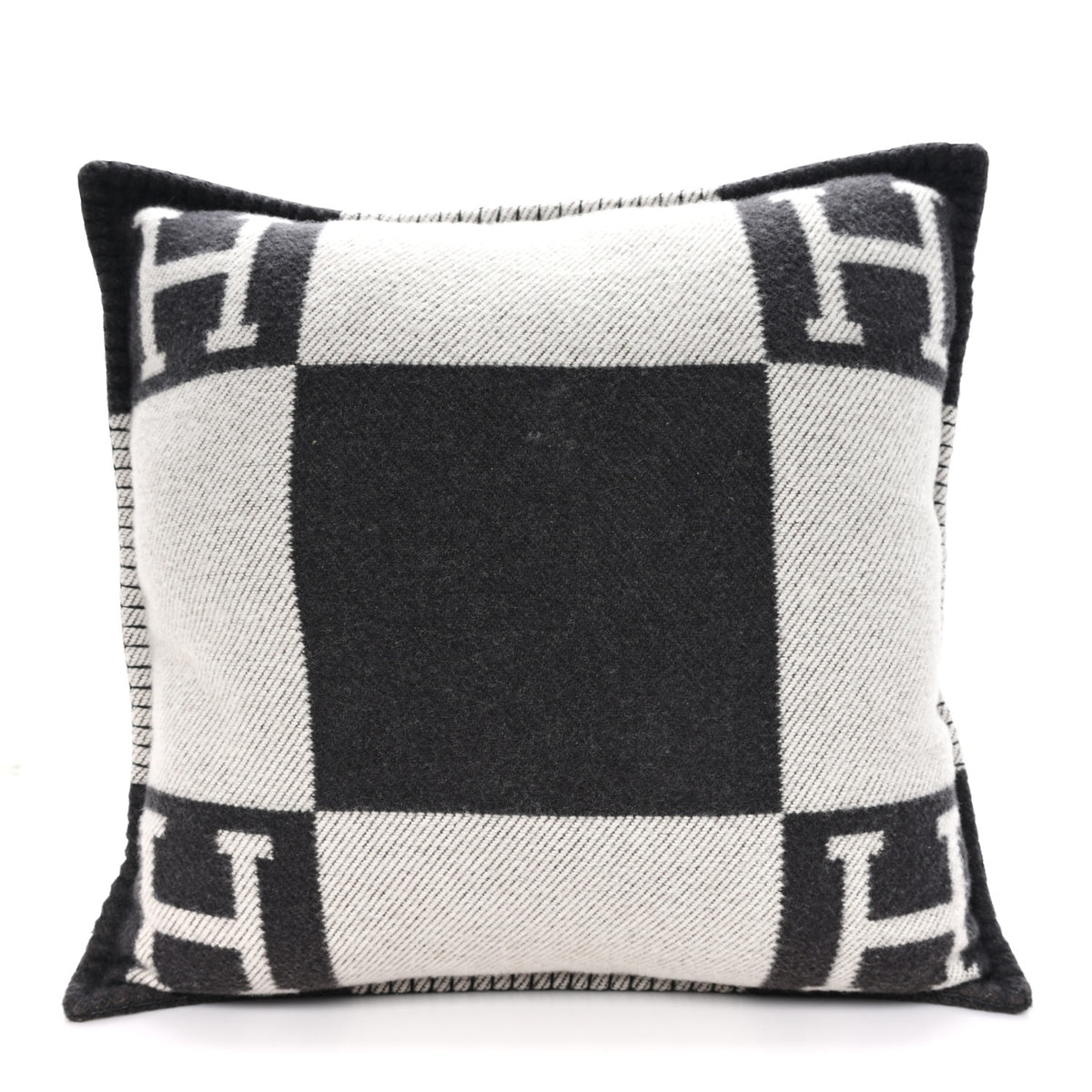 Wool Cashmere Avalon Pillow PM Ecru Gris Fonce