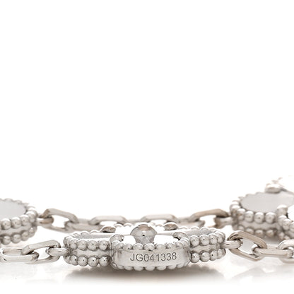Van Cleef & Arpels 18K White Gold 5 Motifs Guilloche Vintage Alhambra Bracelet 4 of 4