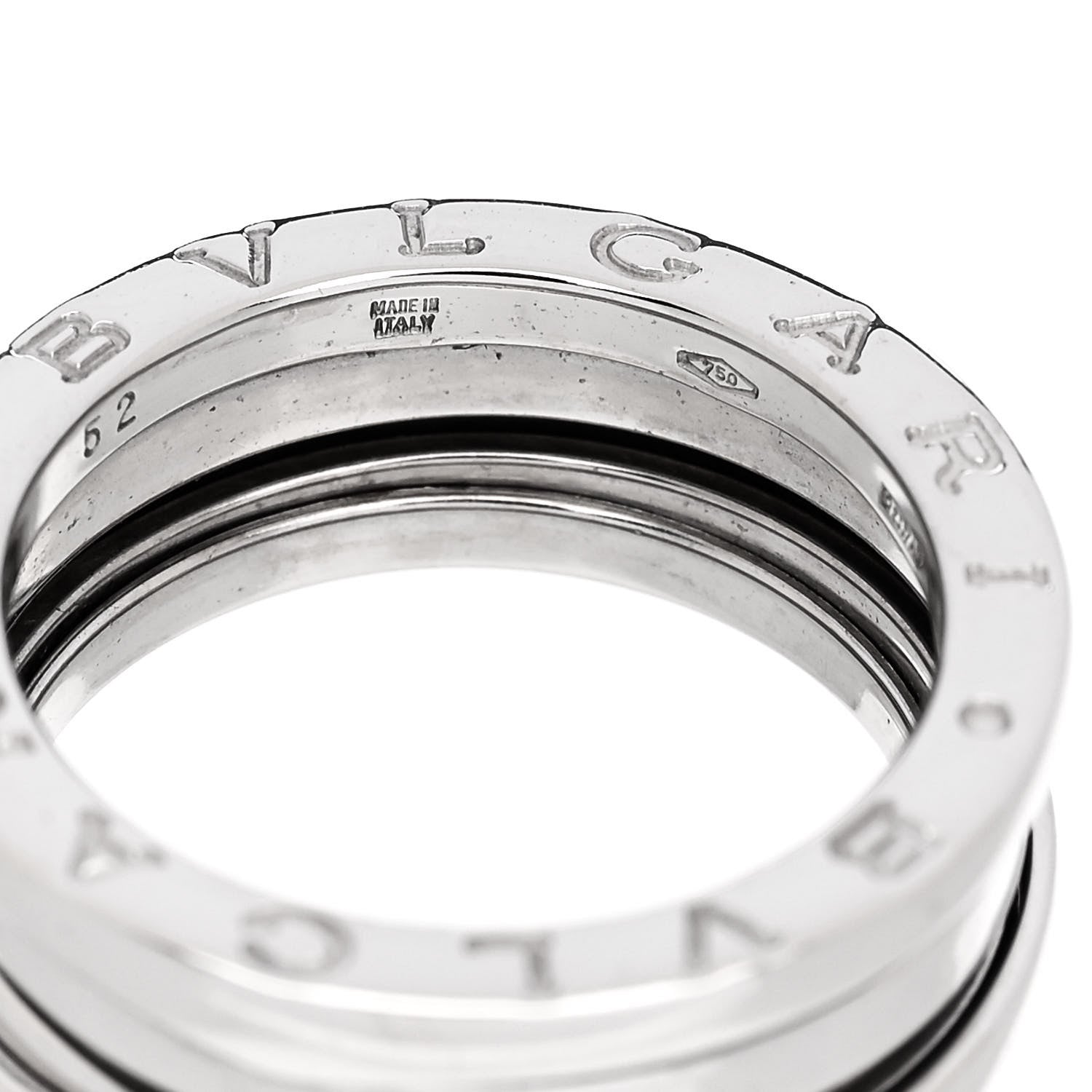 Bulgari 18K White Gold B.Zero1 Two-Band Ring 52 6 4 of 5