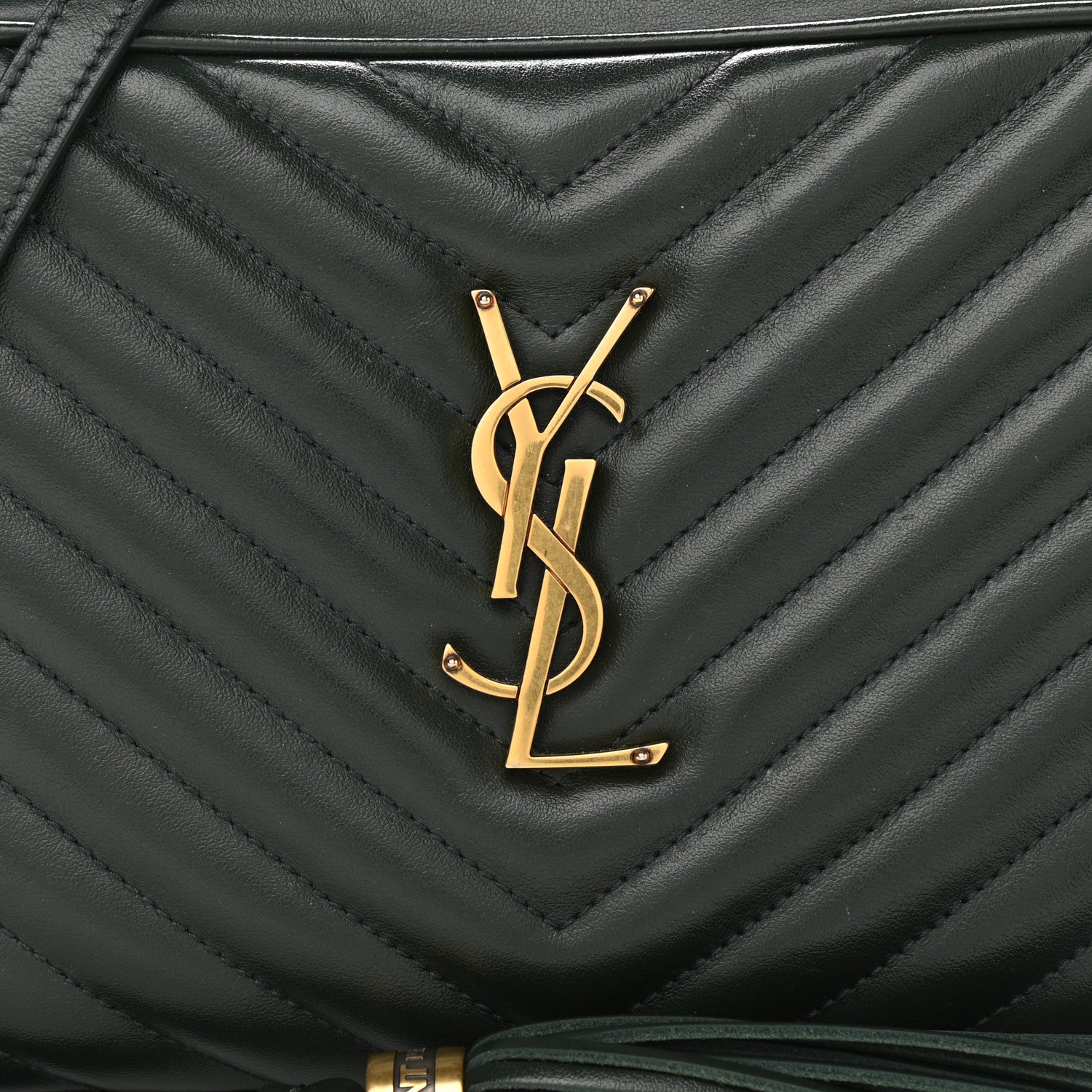 Saint Laurent Calfskin Matelasse Monogram Lou Camera Bag Military Green 8 of 12