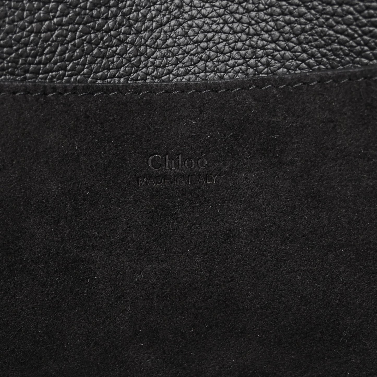 Shiny Grained Calfskin Marcie Clutch Black