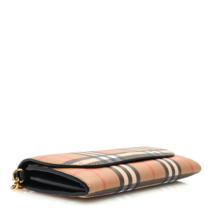 Burberry Vintage Check Henley Wallet On Chain Black 4 of 10