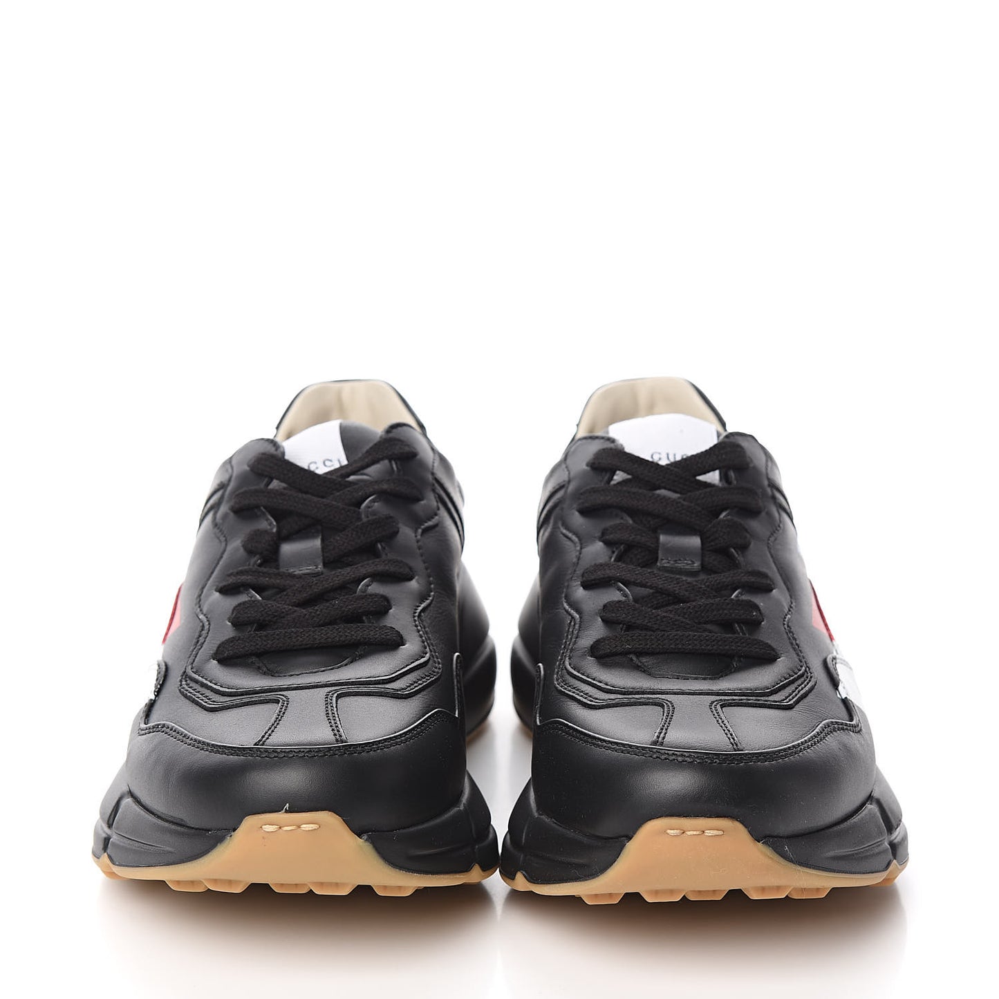 Calfskin Web Printed Mens Rhyton Sneakers 6.5 Black