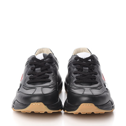 Gucci Calfskin Web Printed Mens Rhyton Sneakers 6.5 Black 2 of 9