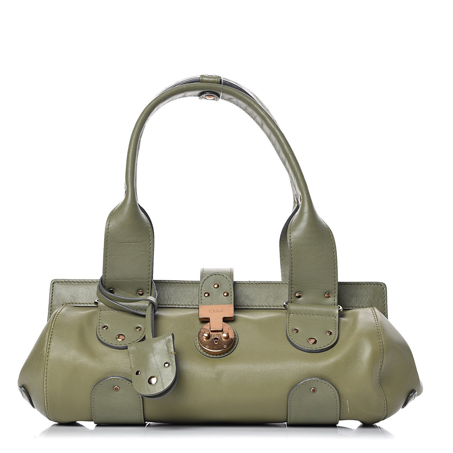 Calfskin Paddington Satchel Green