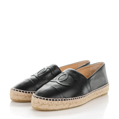 Chanel Lambskin CC Espadrilles 39 Black 3 of 8