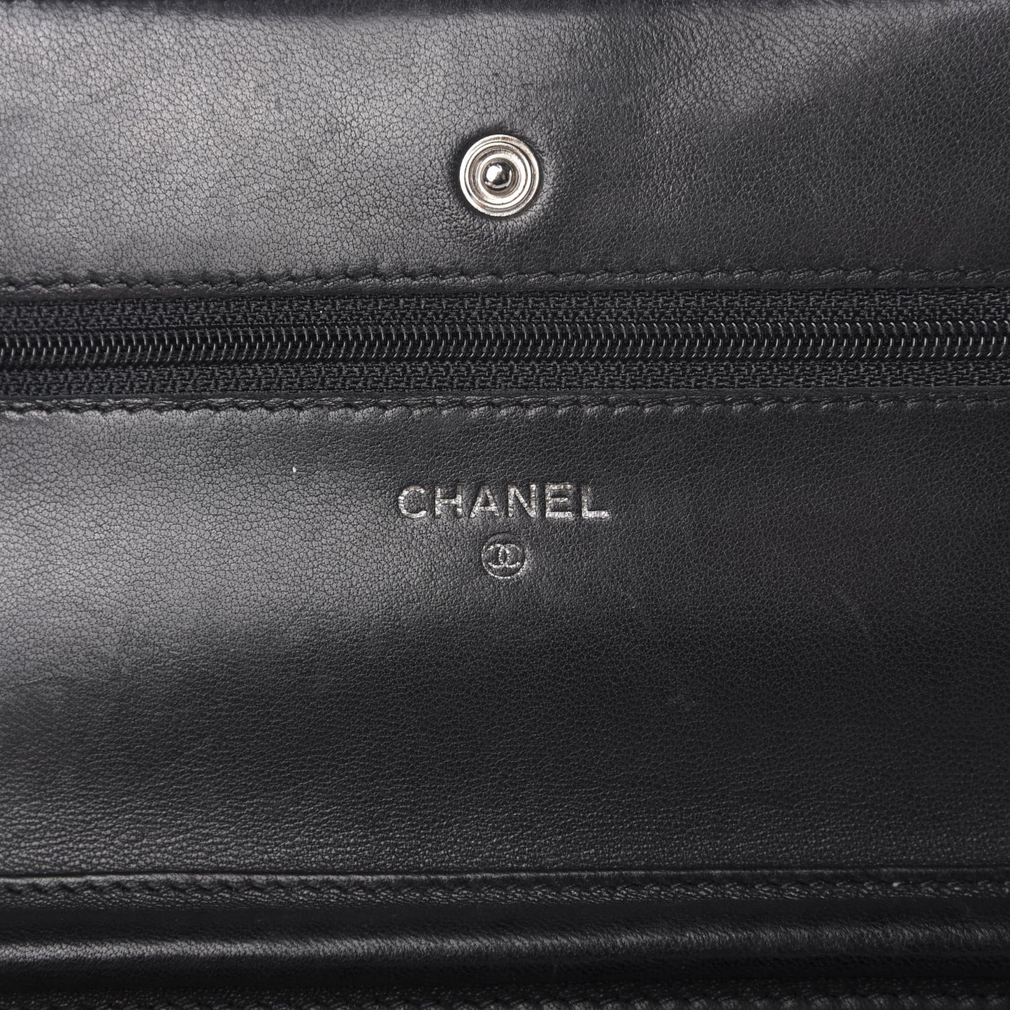 Lambskin Timeless CC Wallet On Chain WOC Black