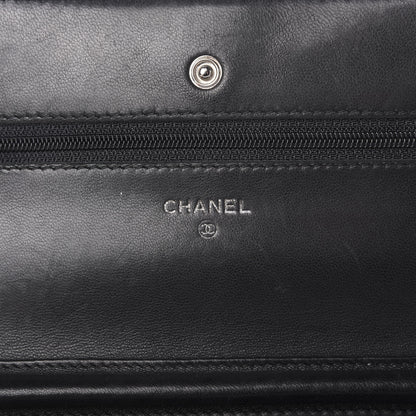 Chanel Lambskin Timeless CC Wallet On Chain WOC Black 8 of 11