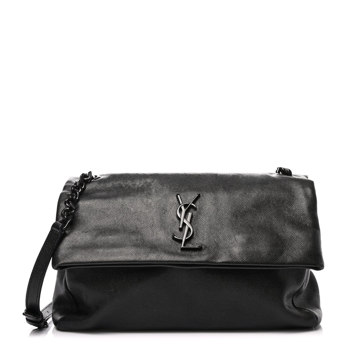 Grain De Poudre Medium West Hollywood Monogram Fold-Over Black