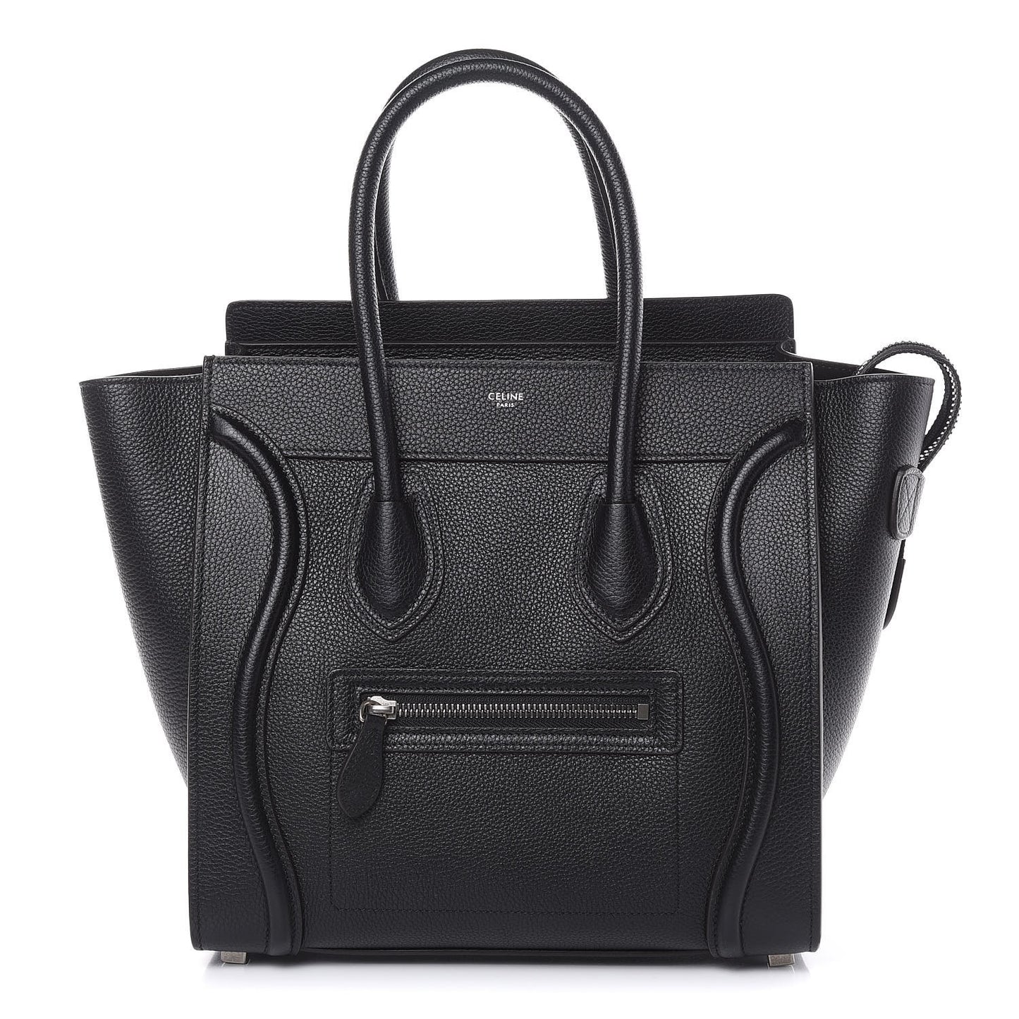 Drummed Calfskin Micro Luggage Black