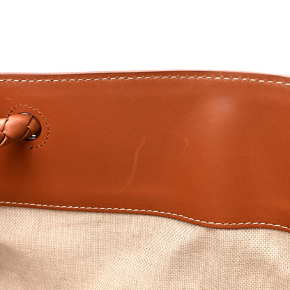 Bottega Veneta Washed Canvas Calfskin Large Andiamo  Natural Light Wood 15 of 18
